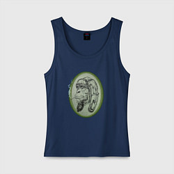 Майка женская хлопок Пилот шимпанзе, цвет: тёмно-синий