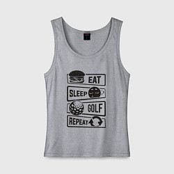 Майка женская хлопок Есть спать гольф, цвет: меланж