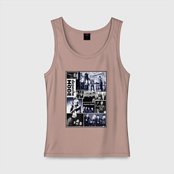 Майка женская хлопок Depeche Mode - Collage, цвет: пыльно-розовый