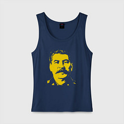 Майка женская хлопок Yellow Stalin, цвет: тёмно-синий