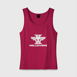 Майка женская хлопок Helldivers 2 лого, цвет: маджента