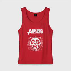 Майка женская хлопок Asking Alexandria rock panda, цвет: красный