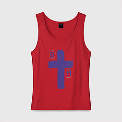 Майка женская хлопок Depeche Mode - sofad cross, цвет: красный