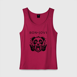 Майка женская хлопок Bon Jovi - rock panda, цвет: маджента