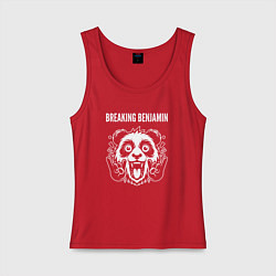 Майка женская хлопок Breaking Benjamin rock panda, цвет: красный