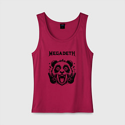 Майка женская хлопок Megadeth - rock panda, цвет: маджента
