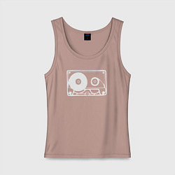 Майка женская хлопок Audio tape, цвет: пыльно-розовый