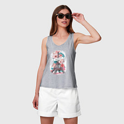 Майка женская хлопок Романтичный Париж, цвет: меланж — фото 2