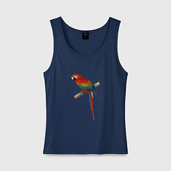 Майка женская хлопок Попугай ara macaw, цвет: тёмно-синий
