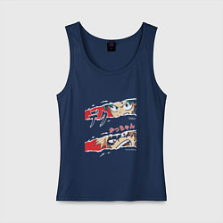 Майка женская хлопок Моя геройская академия My Hero Academia Деку Бакуг, цвет: тёмно-синий