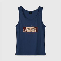 Майка женская хлопок One Piece Shanks, цвет: тёмно-синий