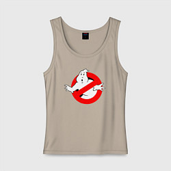 Майка женская хлопок Ghostbusters logo, цвет: миндальный