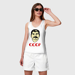 Майка женская хлопок Сталин: СССР, цвет: белый — фото 2