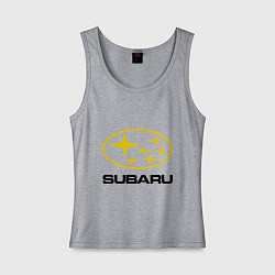 Майка женская хлопок Subaru Logo, цвет: меланж