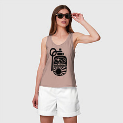 Майка женская хлопок Subaru, цвет: пыльно-розовый — фото 2