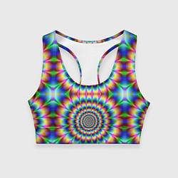 Топик спортивный женский Grazy fractal, цвет: 3D-принт