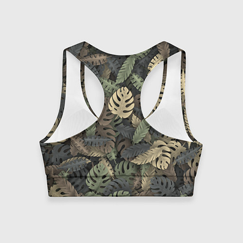 Женский спортивный топ Тропический камуфляж / 3D-принт – фото 2