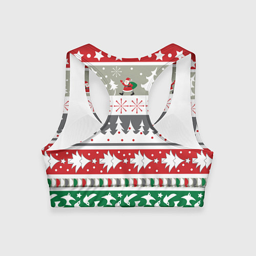 Женский спортивный топ Новогодний орнамент / 3D-принт – фото 2