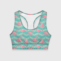 Топик спортивный женский Flamingo Pattern, цвет: 3D-принт