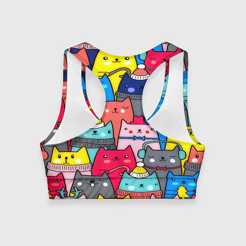 Женский спортивный топ Отряд котиков / 3D-принт – фото 2