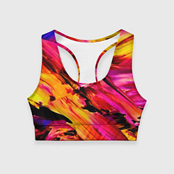 Топик спортивный женский Акварельный цвет, цвет: 3D-принт