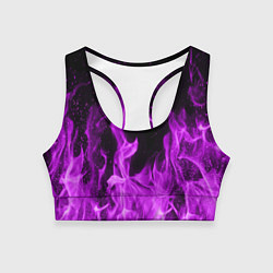 Топик спортивный женский Фиолетовый огонь, цвет: 3D-принт