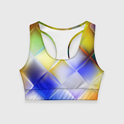 Топик спортивный женский Colorful squares, цвет: 3D-принт
