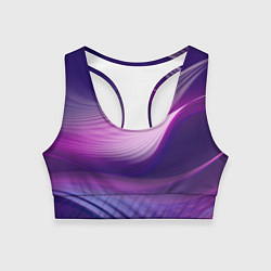 Топик спортивный женский Фиолетовые Волны, цвет: 3D-принт