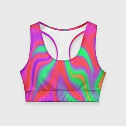 Топик спортивный женский Глянцевые краски, цвет: 3D-принт