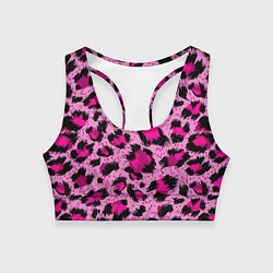 Женский спортивный топ Розовый леопард