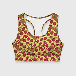 Топик спортивный женский Любитель пиццы, цвет: 3D-принт