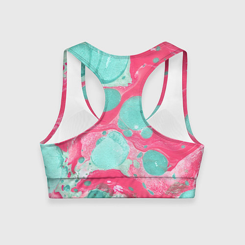 Женский спортивный топ Watercolor: Pink & Turquoise / 3D-принт – фото 2
