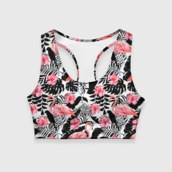 Топик спортивный женский Black Flamingo, цвет: 3D-принт