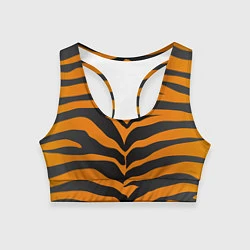 Топик спортивный женский Шкура тигра, цвет: 3D-принт