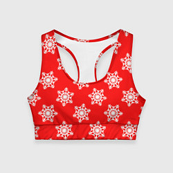 Топик спортивный женский Красный снег, цвет: 3D-принт