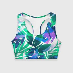 Топик спортивный женский Зеленые тропики, цвет: 3D-принт