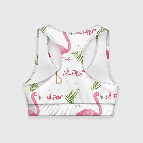Женский спортивный топ Lil Peep: Pink Flamingo / 3D-принт – фото 2