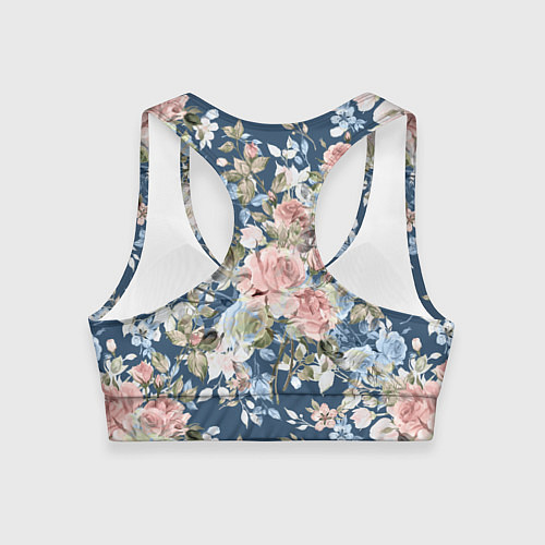 Женский спортивный топ Цветущие розы / 3D-принт – фото 2