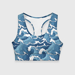 Женский спортивный топ Морские волны графика