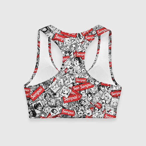 Женский спортивный топ Senpai x Ahegao / 3D-принт – фото 2
