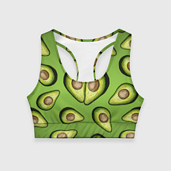 Топик спортивный женский Люблю авокадо, цвет: 3D-принт