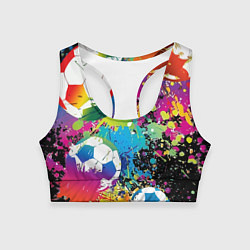 Топик спортивный женский Football Paints, цвет: 3D-принт