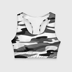 Топик спортивный женский Камуфляж Sabaton без лого, цвет: 3D-принт