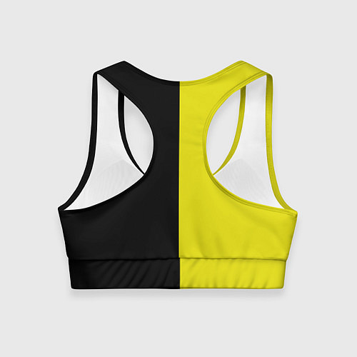 Женский спортивный топ BLACK YELLOW / 3D-принт – фото 2