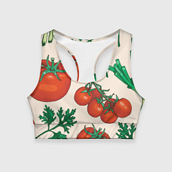 Топик спортивный женский Летние овощи, цвет: 3D-принт