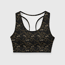 Топик спортивный женский Versace Леопарды и цепи, цвет: 3D-принт