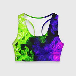 Топик спортивный женский Огонь, цвет: 3D-принт
