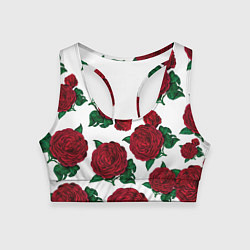 Топик спортивный женский Винтажные розы, цвет: 3D-принт