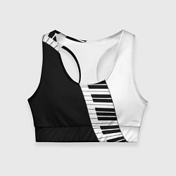 Топик спортивный женский Piano Пианино, цвет: 3D-принт