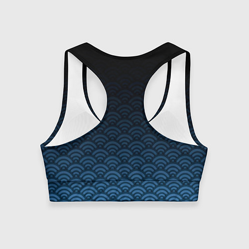 Женский спортивный топ Узор круги темный синий / 3D-принт – фото 2